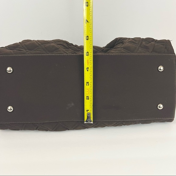 Vera Bradley Brown Microfiber Bag With Chain Shoulder Strap Accents - Picture 12 of 16